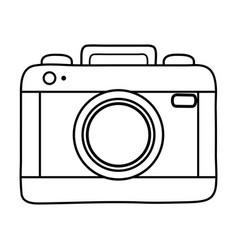 Camera and crown with rainbow black and white Vector Image