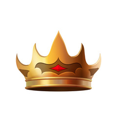 Realistic gold crown with red rubies Royalty Free Vector