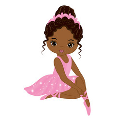 Beautiful african american in pink tutu dress Vector Image