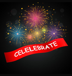 Congratulations word with fireworks Royalty Free Vector