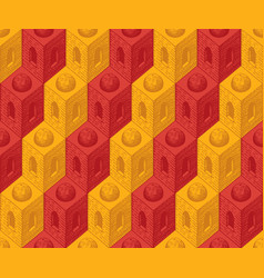 Building blocks toy seamless pattern Royalty Free Vector