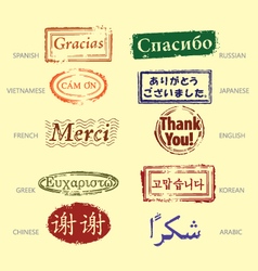 Thanks in different languages design Royalty Free Vector