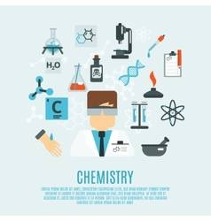 Chemistry flat set Royalty Free Vector Image - VectorStock