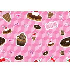 Sweet desserts seamless pattern Royalty Free Vector Image