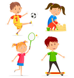 Cute children playing tug of war Royalty Free Vector Image