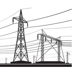 Power lines Royalty Free Vector Image - VectorStock