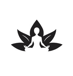 Yoga meditation logo isolated on Royalty Free Vector Image