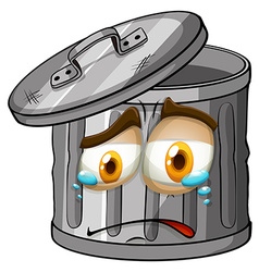 Trashcan with smiling face Royalty Free Vector Image