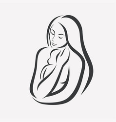 Mother And Baby Icon Stylized Symbol Royalty Free Vector