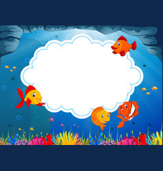 Ocean view with the cloud board blank space Vector Image