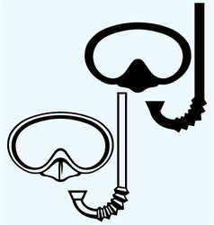 Diving goggles with snorkel Royalty Free Vector Image