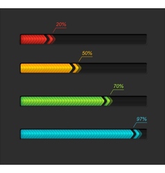 Preloaders and progress loading bars Royalty Free Vector