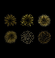 Fireworks Happy Birthday with a gold number 60 Vector Image