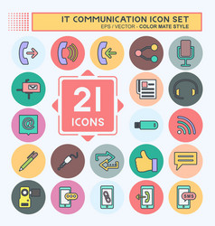 It communication icon set suitable for education Vector Image
