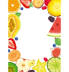 Mix yellow fruits and berries Royalty Free Vector Image