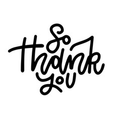 Thank you handwritten blach Royalty Free Vector Image