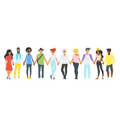 Big group people sky and sign royalty free vector image