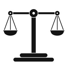 Balance scale icon simple style Royalty Free Vector Image