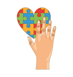 Heart in puzzle pieces icon Royalty Free Vector Image