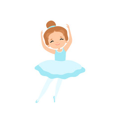 Cute little ballerina dancing girl ballet dancer Vector Image