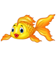 Cartoon goldfish on transparent background Vector Image