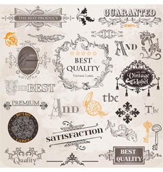 Set calligraphic design elements Royalty Free Vector Image