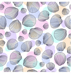 Beach seamless pattern sand and sea shells Vector Image