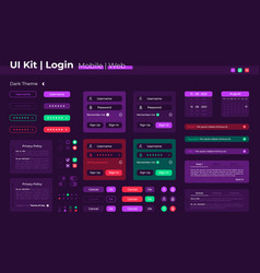 Authorization ui elements kit Royalty Free Vector Image