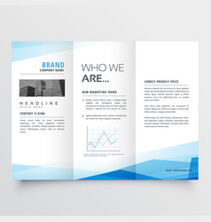 Tri-fold brochure design template with modern Vector Image