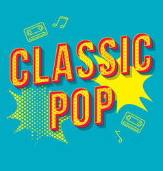 Pop music vintage 3d lettering retro bold font Vector Image