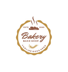 Vintage Retro Bakery Bake Shop Logo Design Vector Image