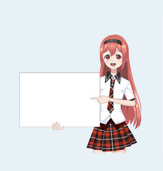 Anime Girl Holding Blank Sign Vector Images Over 180 Which main character from an anime are you most like? vectorstock