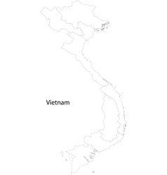 Vietnam map black contour curves on white Vector Image