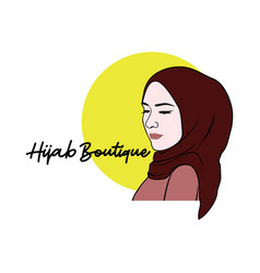 Beautiful moslem girl hijab design logo Royalty Free Vector