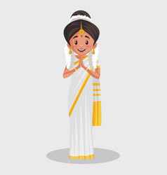 Indian malayali woman cartoon Royalty Free Vector Image