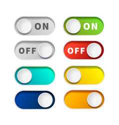 Red and green on off switch button Royalty Free Vector Image