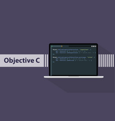 C programming language with script sample Vector Image