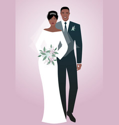 Set of elegant wedding couples in silhouette Vector Image