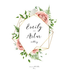 Wedding invitation floral invite card art design vector