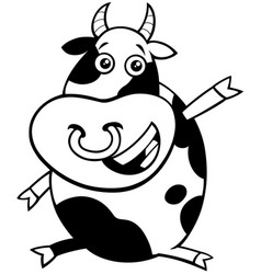 Bull farm animal comic character cartoon Vector Image