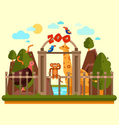 Cartoon zoo chimpanzee Royalty Free Vector Image