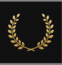 Gold award wreaths laurel on black background Vector Image