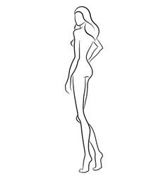 Beautiful slim nude young woman Royalty Free Vector Image