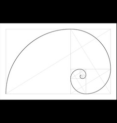 Fibonacci sequence circles golden ratio Royalty Free Vector