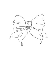 Elegant ribbon bow in continuous line drawing Vector Image