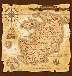 Pirate treasure island map Royalty Free Vector Image