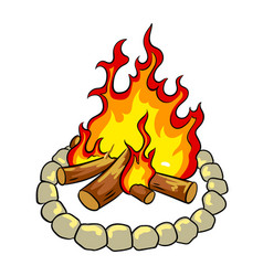 Marshmallow on bonfire pop art Royalty Free Vector Image