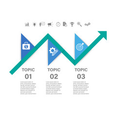 3 steps arrow infographic Royalty Free Vector Image