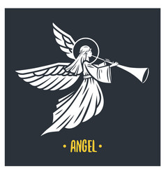 Angel praying logo Royalty Free Vector Image - VectorStock