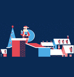 Santa in chimney Royalty Free Vector Image - VectorStock